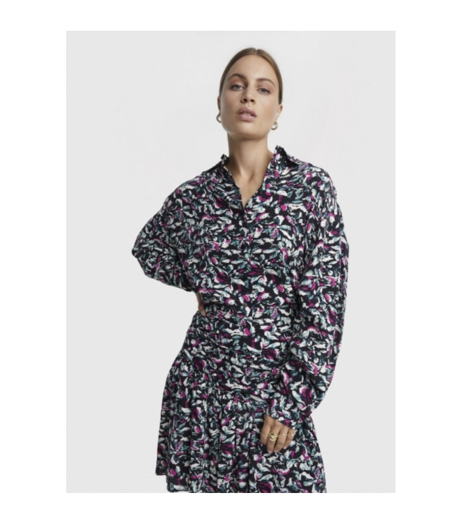 Alix the Label Ladies Woven Sktechy Flower Blouse 100 multi colour