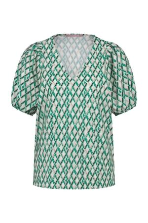 Studio Anneloes Zaria sl diamonds shirt 1170 off white/green