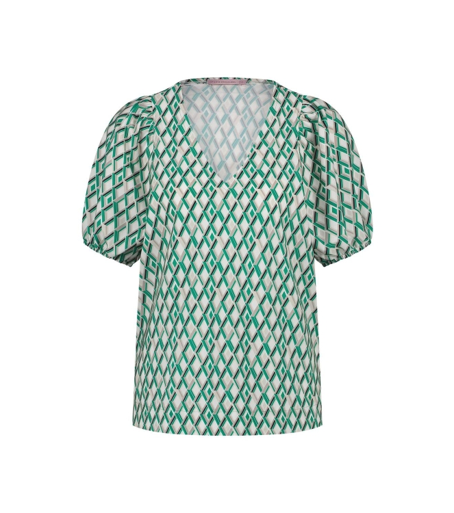 Studio Anneloes Zaria sl diamonds shirt 1170 off white/green