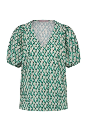 Studio Anneloes Zaria sl diamonds shirt 1170 off white/green