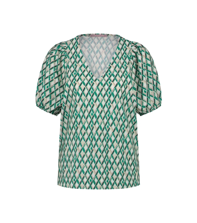Studio Anneloes Zaria sl diamonds shirt 1170 off white/green