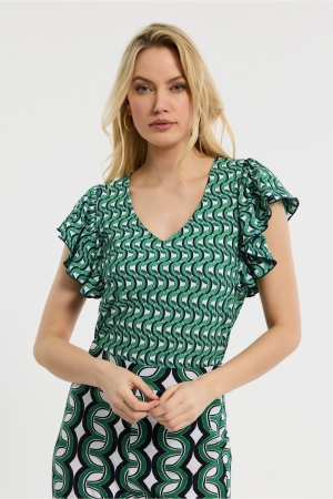 Studio Anneloes Sieta small chain shirt 1170 off white/green