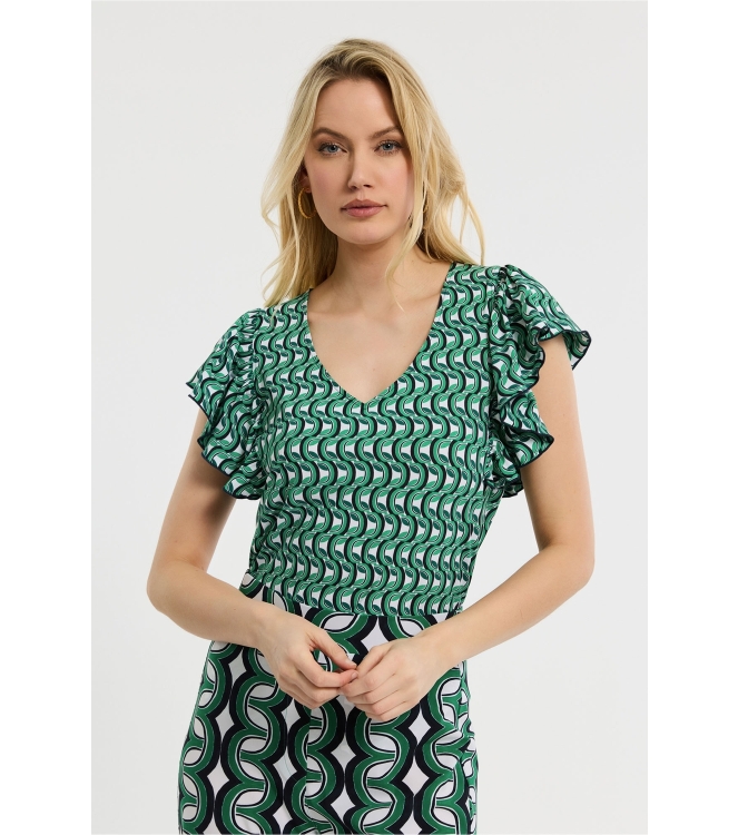 Studio Anneloes Sieta small chain shirt 1170 off white/green