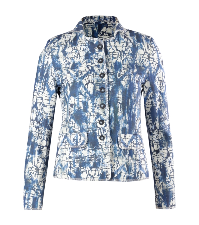 B-Three Blazer Blauw Print