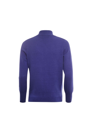 Sarto Fashion Pullover shawl v-neck f768 blue