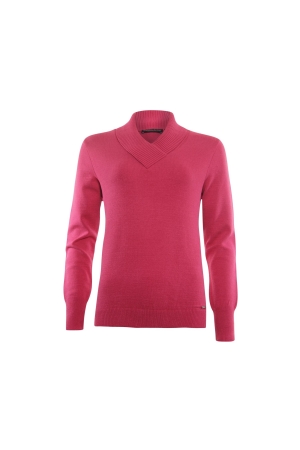 Sarto Fashion Pullover shawl v-neck f941 wildpink