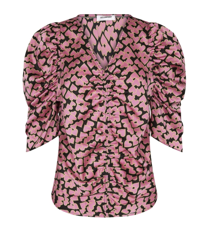 Co Couture FlashyCC Heart Drape Blouse 330 pink