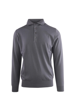 Born with Appetite Anton Polo Pullover Merino 940 Grijslicht-Groen