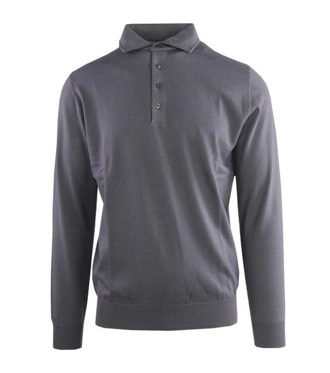 Born with Appetite Anton Polo Pullover Merino 940 Grijslicht-Groen