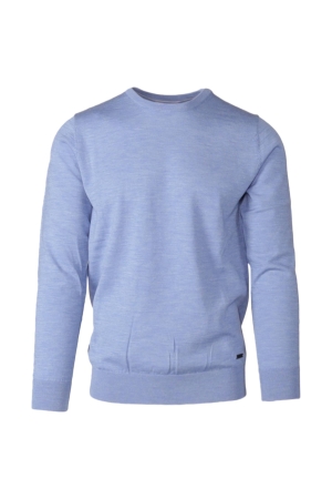 Born with Appetite Rick R-neck Pullover Merino Kobalt-Blauw