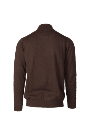 Scotland Blue Hince Halfzip Pullover Flat Knit 870 Cacao