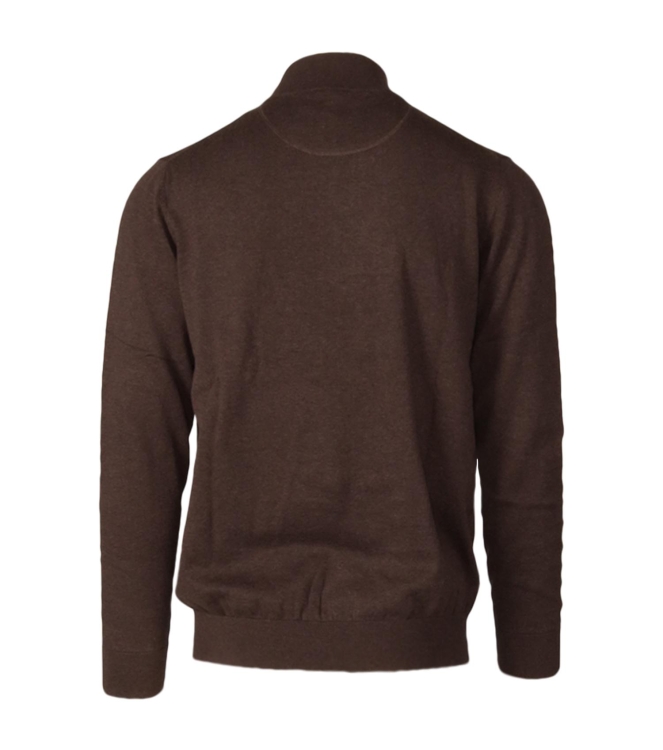 Scotland Blue Hince Halfzip Pullover Flat Knit 870 Cacao