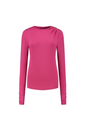 Nikkie Drape Shoulder Top 4919 Raspberry Rose