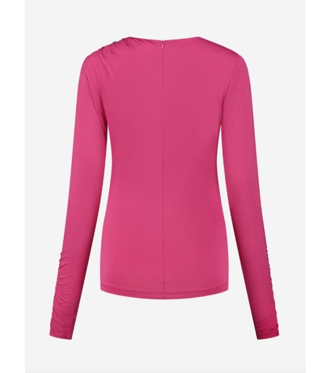 Nikkie Drape Shoulder Top 4919 Raspberry Rose