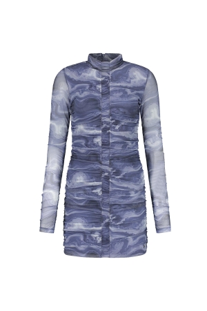 Nikkie Marbled Mesh Dress 8303 Deep Blue