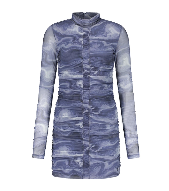 Nikkie Marbled Mesh Dress 8303 Deep Blue