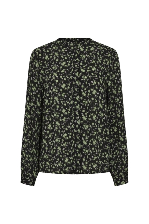 Freequent Blouse Black w.Piquant Green
