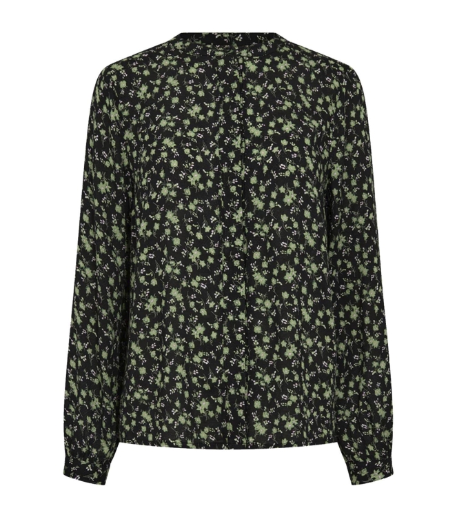 Freequent Blouse Black w.Piquant Green