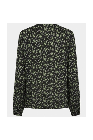 Freequent Blouse Black w.Piquant Green
