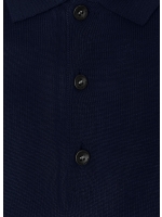 Maerz Pullover Polokragen Knopf 1/1 Arm 399 d.blauw