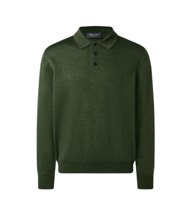 Maerz Pullover Polokragen Knopf 1/1 Arm 275 groen