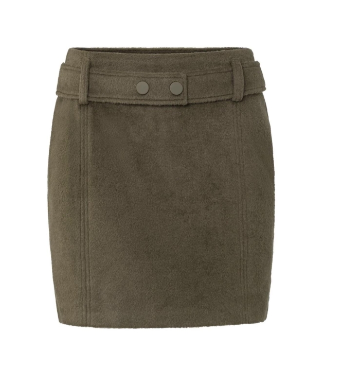 Yaya Soft mini skirt with belt and Dark Army Green