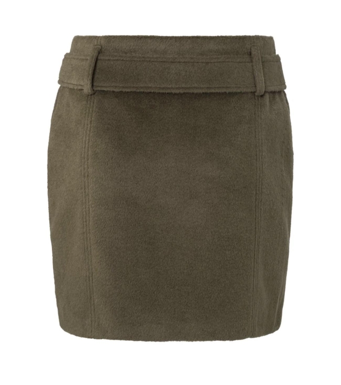 Yaya Soft mini skirt with belt and Dark Army Green