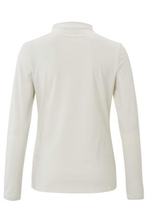 Yaya Long sleeve top with gathered Silver Birch Sand