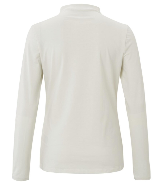 Yaya Long sleeve top with gathered Silver Birch Sand
