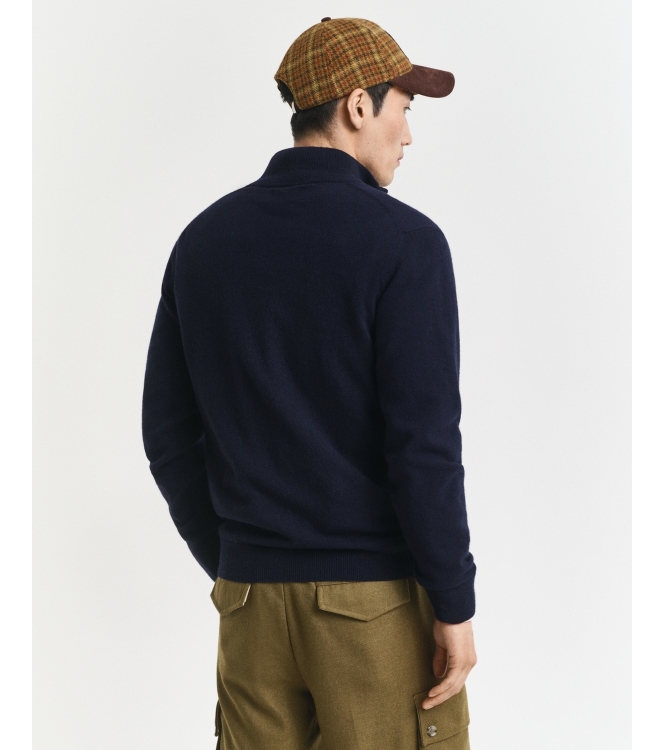 Gant SUPERFINE LAMBSWOOL HALF ZIP 410 MARINE
