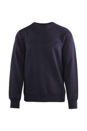 Gant EMBOSSED SWEAT C-NECK 433 EVENING BLUE