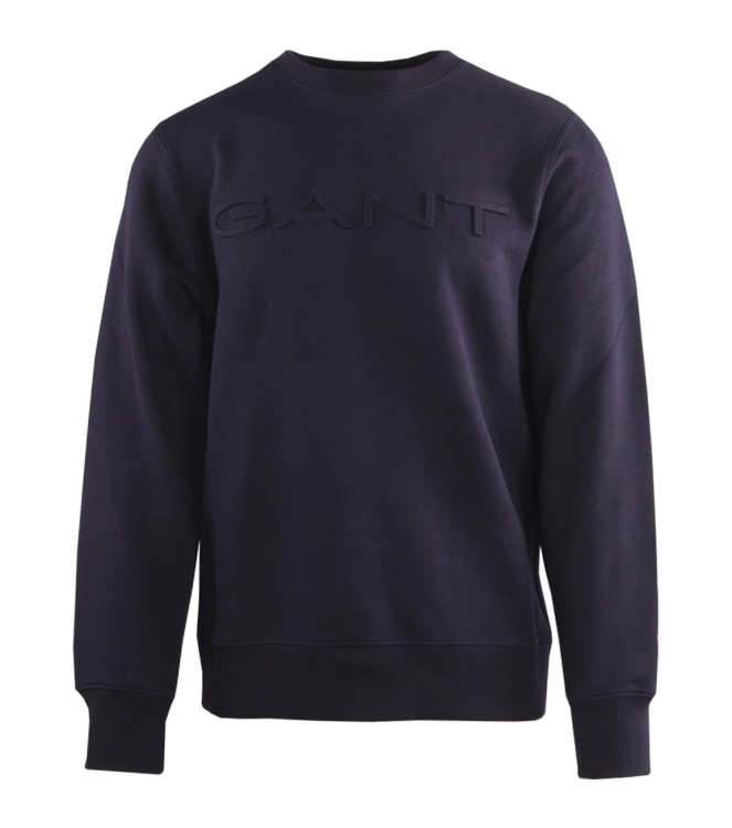 Gant EMBOSSED SWEAT C-NECK 433 EVENING BLUE