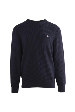 Gant COTTON TEXTURE C-NECK 433 EVENING BLUE