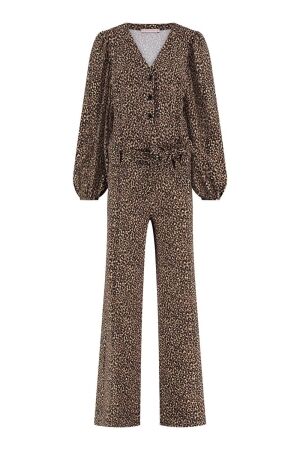 Studio Anneloes Cherie leopard jumpsuit 2384 bronze/camel