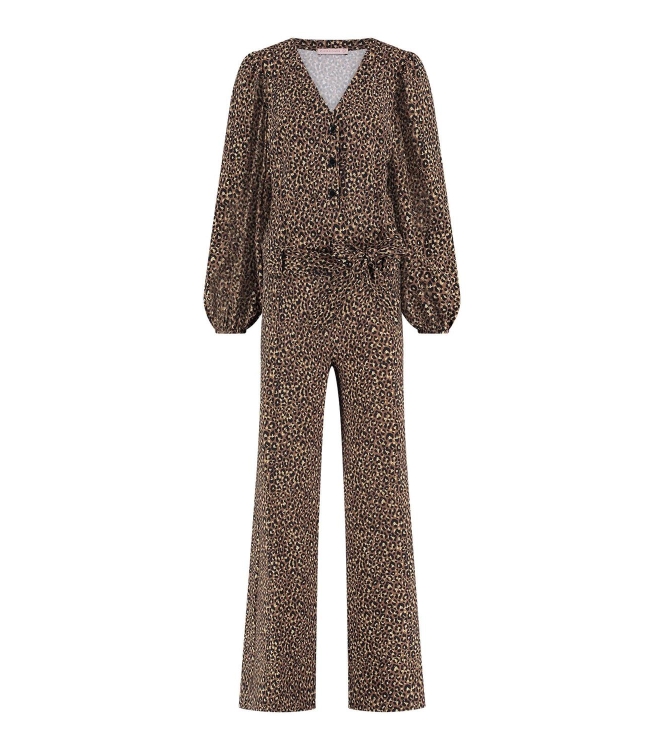 Studio Anneloes Cherie leopard jumpsuit 2384 bronze/camel