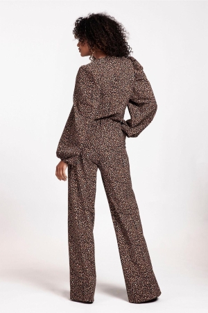Studio Anneloes Cherie leopard jumpsuit 2384 bronze/camel