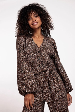 Studio Anneloes Cherie leopard jumpsuit 2384 bronze/camel