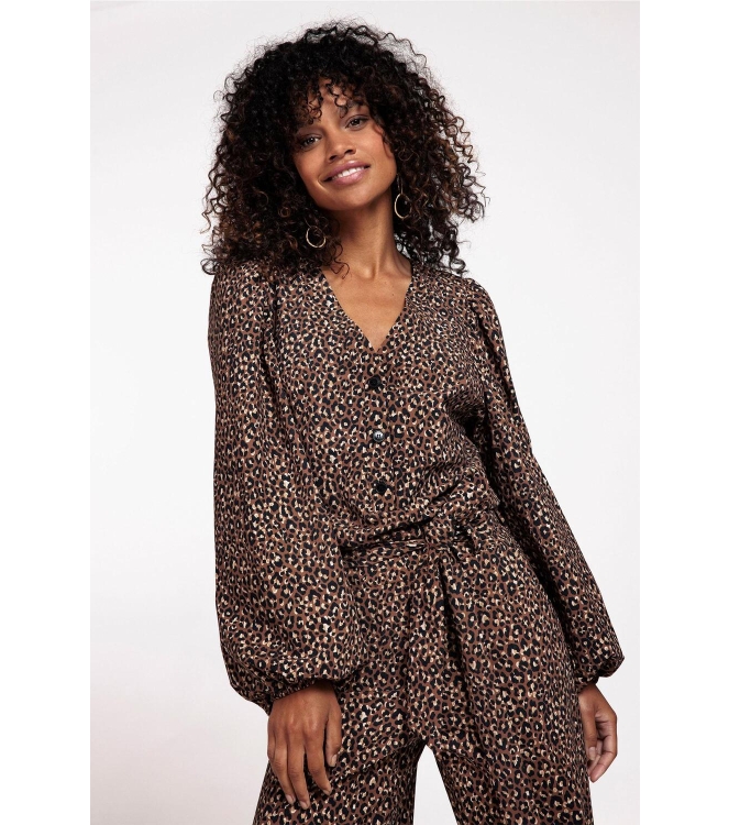 Studio Anneloes Cherie leopard jumpsuit 2384 bronze/camel