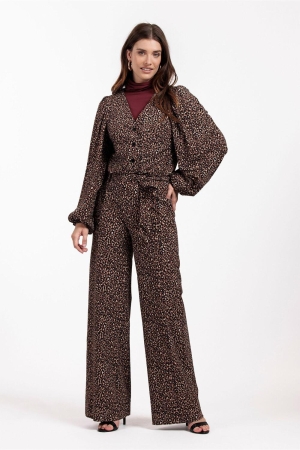 Studio Anneloes Cherie leopard jumpsuit 2384 bronze/camel