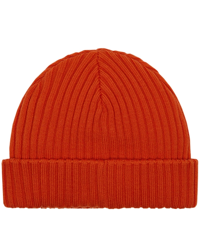 Paul and Shark Ribbed Wool Beanie w.Iconic Badge 576 Brique