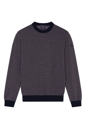 Paul and Shark Beaufront wool Crewneck w.Iconic Badge 304 Navy/Melee
