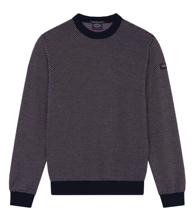Paul and Shark Beaufront wool Crewneck w.Iconic Badge 304 Navy/Melee