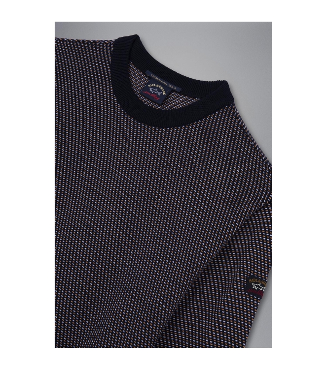 Paul and Shark Beaufront wool Crewneck w.Iconic Badge 304 Navy/Melee