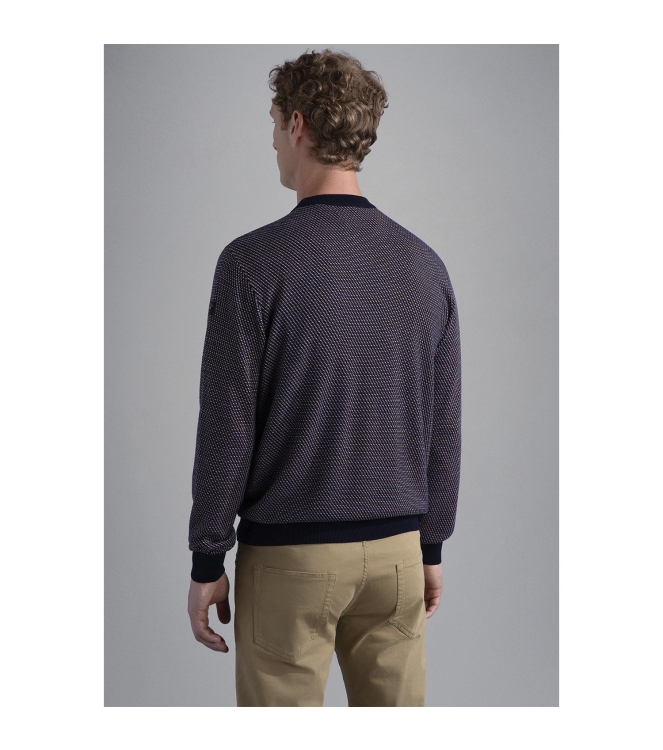 Paul and Shark Beaufront wool Crewneck w.Iconic Badge 304 Navy/Melee