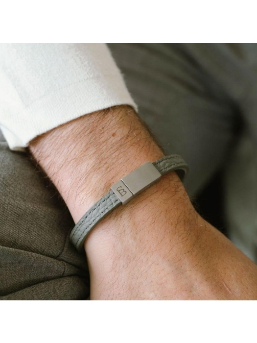 Steel and Barnett Leather Bracelet LBG/003 Iron