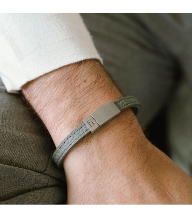 Steel and Barnett Leather Bracelet LBG/003 Iron