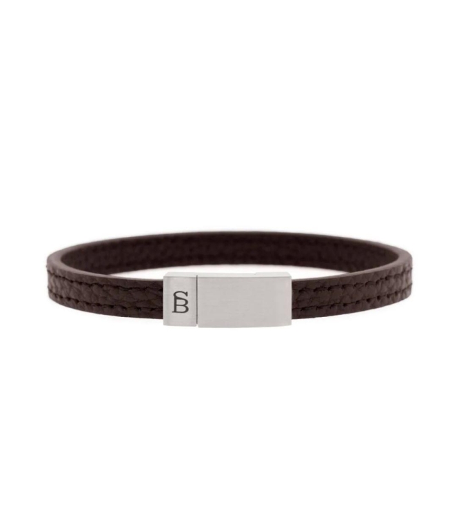 Steel and Barnett Leather Bracelet LBG/002 Brown
