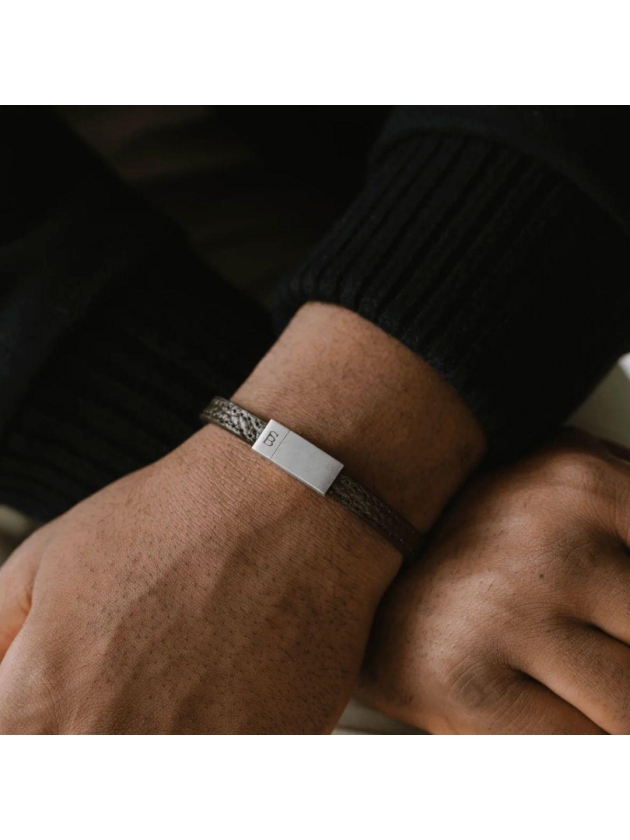 Steel and Barnett Leather Bracelet LBG/002 Brown