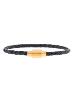 Steel and Barnett Leather Bracelet LBLL/002 Black/Gold