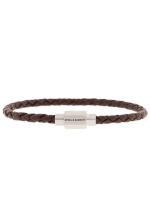 Steel and Barnett Leather Bracelet LBLL/003 Brown/Silver